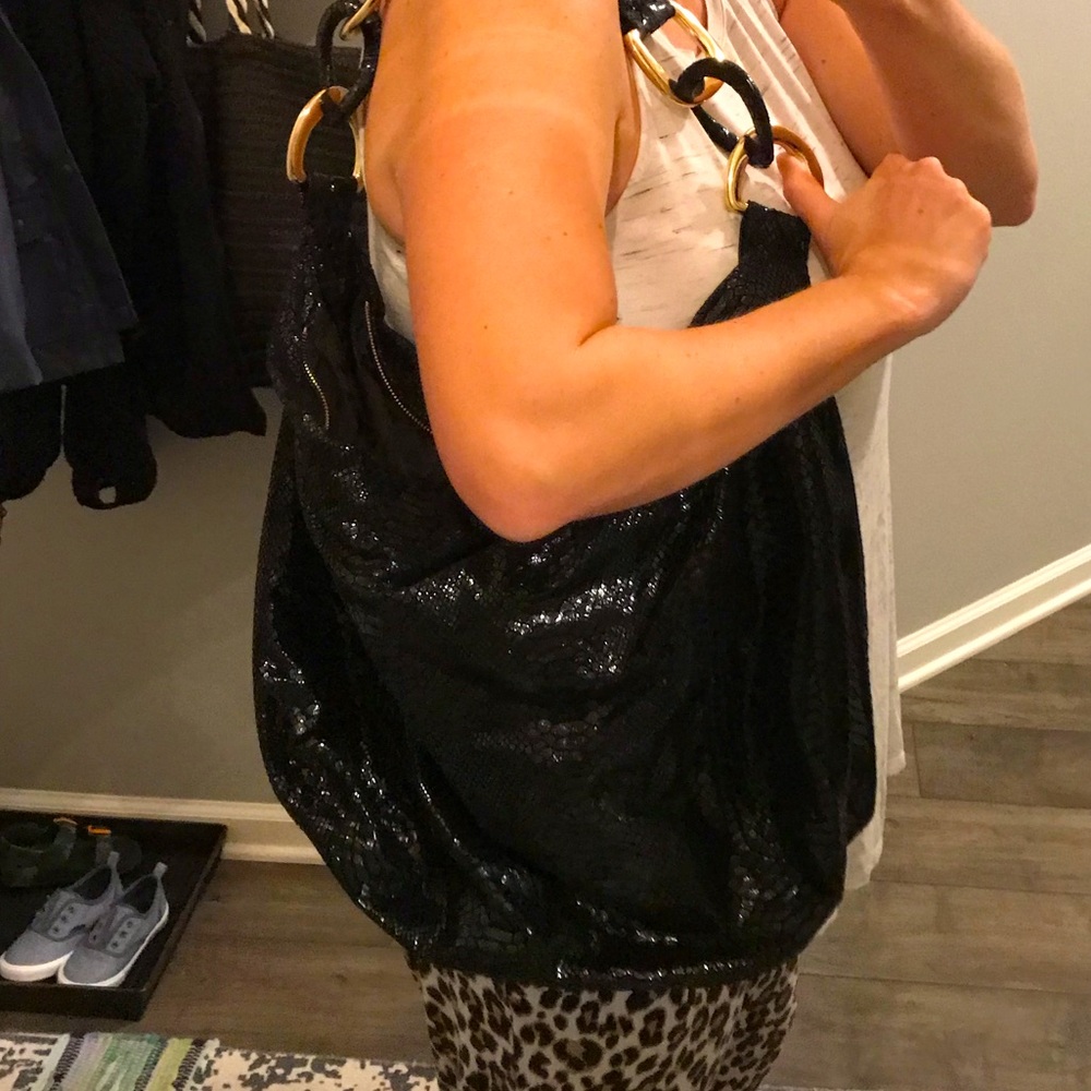 Michael Kors slouchy python shoulder bag